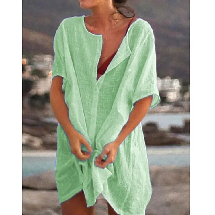 Loose Fit Long Sleeve Solid Color Shirt