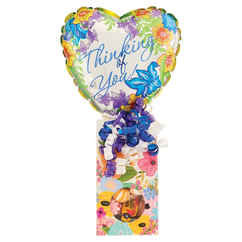Get Well Kelliloons Window Gift Box with Variety Mix Candy &amp; Balloon