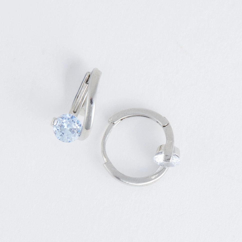 Hoop Earrings Dazzler Twisted Cubic Zirconia Jewelry Silver