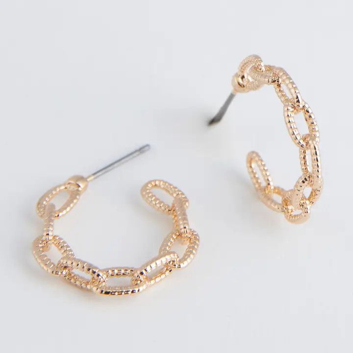 Hoop Earrings Ear Sense Gold Chain Link Jewelry