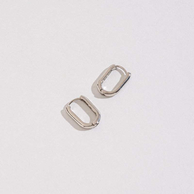 Link Huggie Hoop Earrings Silver / Small