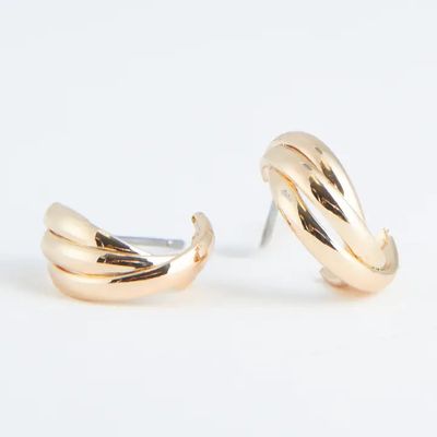 Hoop Earrings Ear Sense Triple Loop Nickel-Free Jewelry Gold