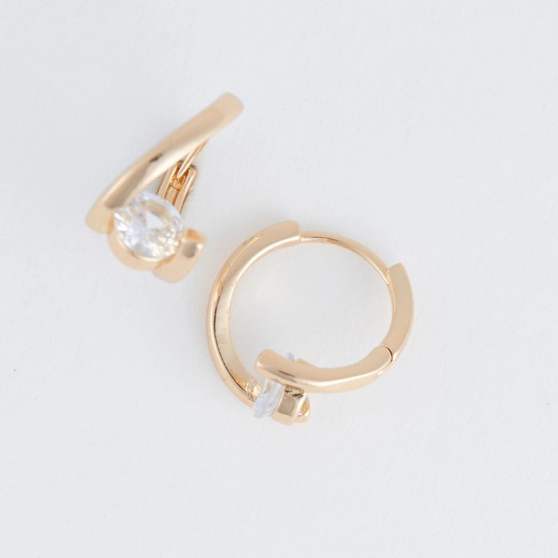 Hoop Earrings Dazzler Twisted Cubic Zirconia Jewelry Gold