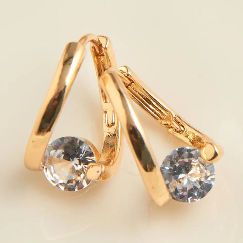 Hoop Earrings Dazzler Twisted Cubic Zirconia Jewelry Gold