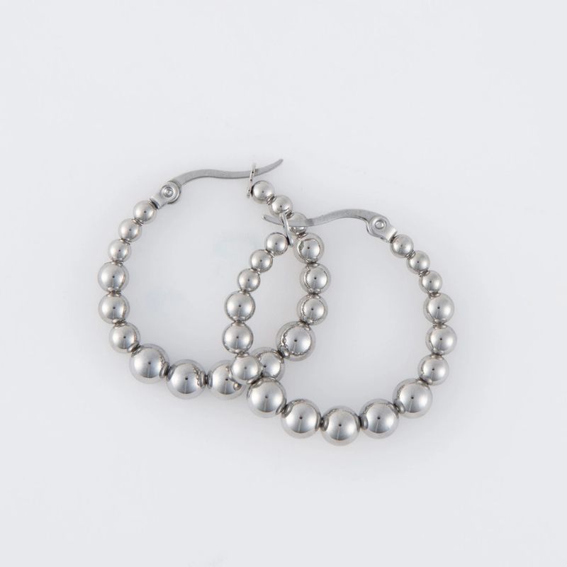 Waterproof Earrings Narelle Bubble Hoops in 18K Gold + Steel Silver