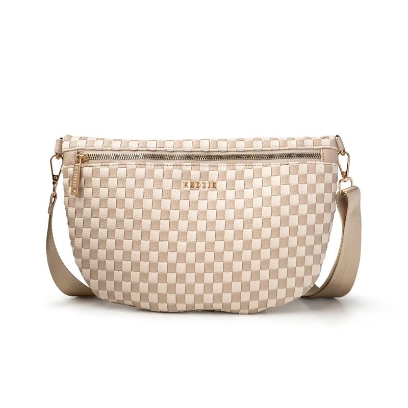 Kedzie Terrace Woven Crossbody-Taupe