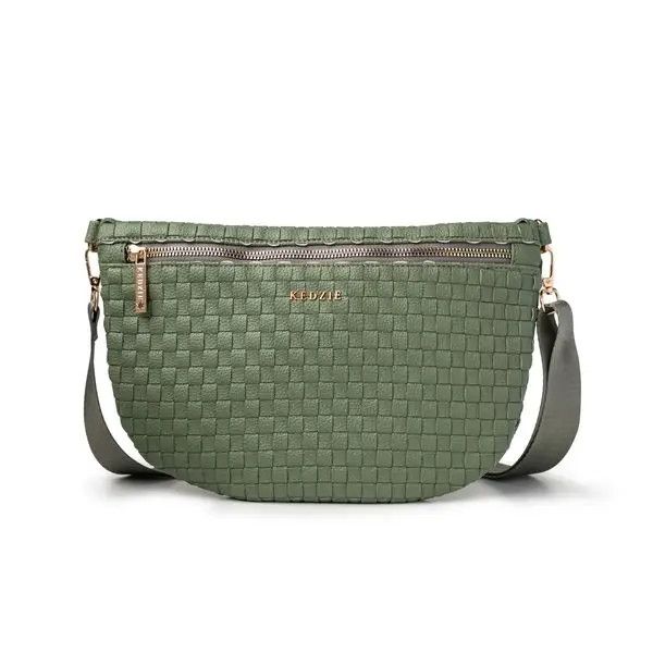 Kedzie Terrace Woven Crossbody-Green