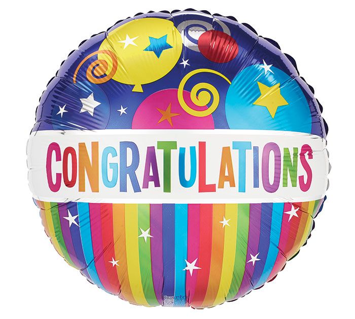 Congratulations Stripes Balloon