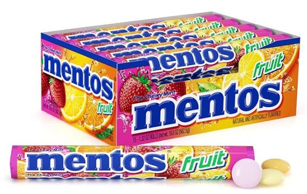 Mentos Chewy Mint Fruit Candy Roll