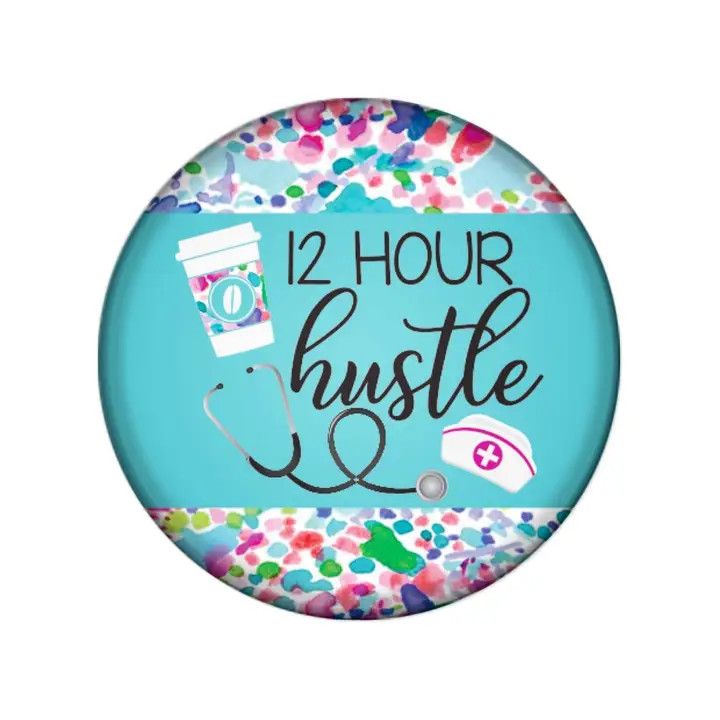 12 Hour Hustle - Badge Graphix with Rhinestones