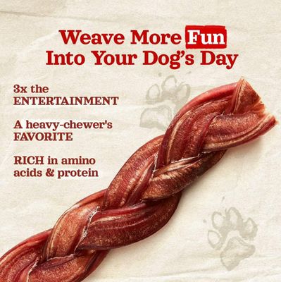 Odor Free Braided Bully Sticks 12&quot;