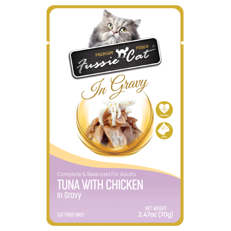 Premium Tuna with Chicken in Gravy Pouch 2.47 Oz
