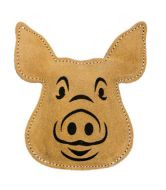 Territory Natural Leather Pig with squeaker - 6.5"