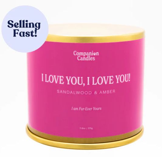 I Love You Candle Sandalwood/Amber 11.8 Oz