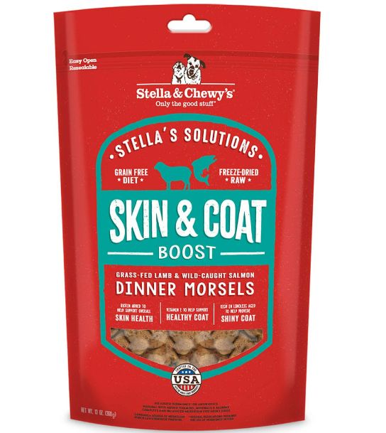 Freeze Dried Stella Solutions Skin &amp; Coat Grass-Fed Lamb &amp;Wild Caught Salmon Recipe 13 Oz