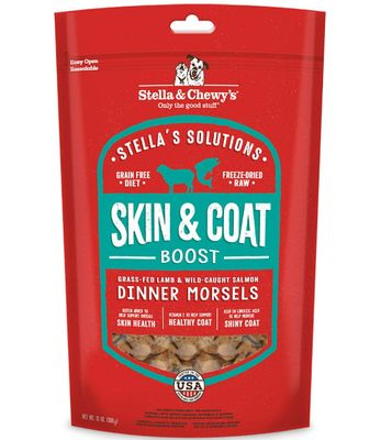 Freeze Dried Stella Solutions Skin &amp; Coat Grass-Fed Lamb &amp;Wild Caught Salmon Recipe 13 Oz