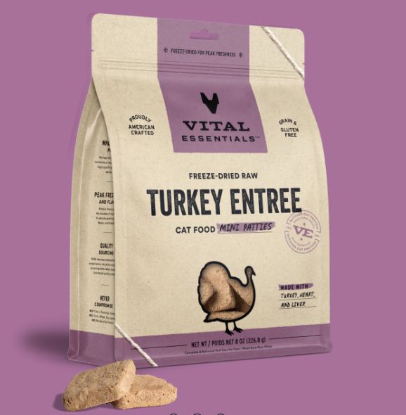 *Cat Freeze Dried Turkey Entrée Mini Patties 8 Oz