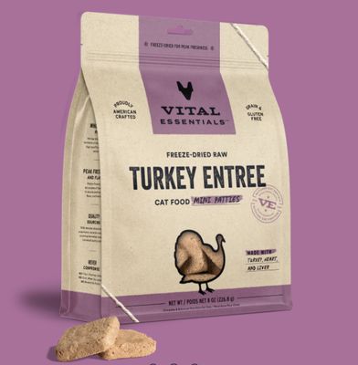 Cat Freeze Dried Turkey Entrée Mini Patties 8 Oz