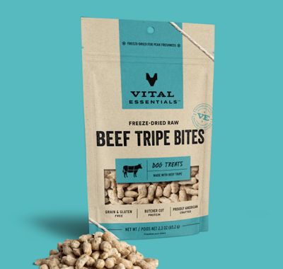 Dog Treat Freeze Dried Beef Tripe Bites 2.3 Oz