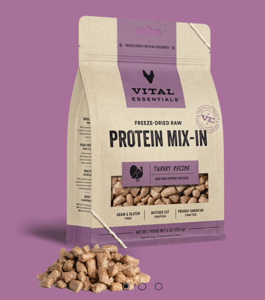 Dog Freeze Dried Protein Mix-In Turkey Recipe Mini Nibs Topper 6 Oz