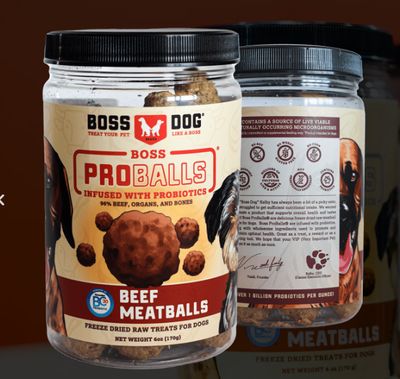 Freeze Dried Boss Proballs Freeze Dried Raw Meatball Beef 3 Oz