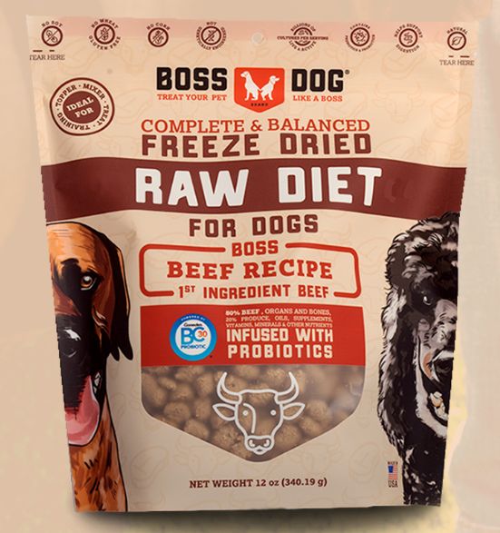 Freeze Dried Boss Dog Beef Recipe 12 Oz