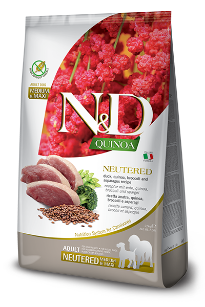 *Dog N&amp;D Quinoa Neutered Duck 26.4 lb