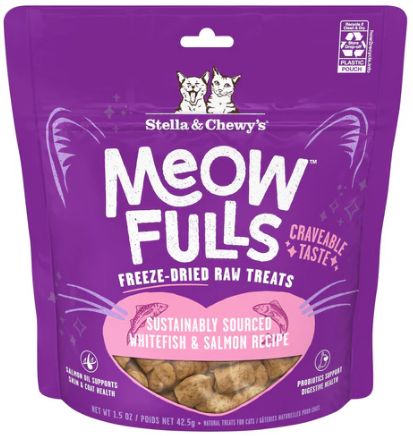 Cat Freeze Dried Meowfulls Whitefish &amp; Salmon 1.5 Oz