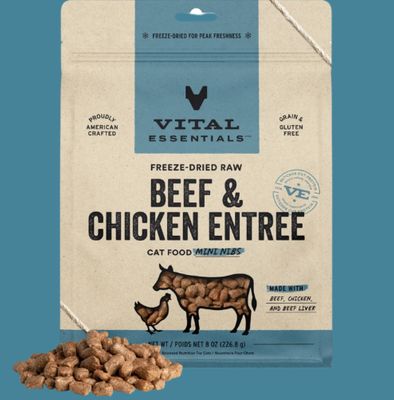 Cat Freeze Dried Beef &amp; Chicken Mini Nibs 8 Oz