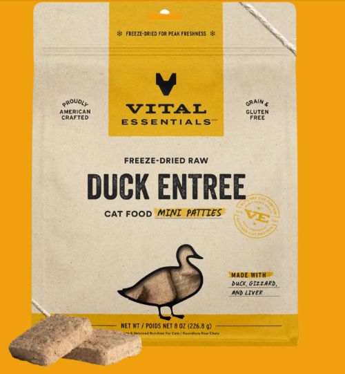Cat Freeze Dried Duck Entrée Mini Patties 8 Oz