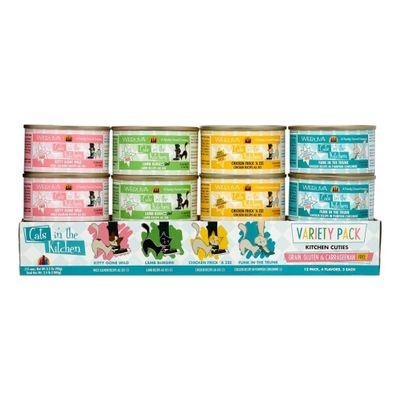 Weruva Kitchen Cuties Variety Pack Wet Cat Food 3.2 Oz (12 Count)