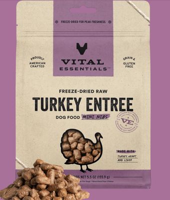 Dog Freeze-Dried Turkey Entree Mini Nibs 5.5 Oz