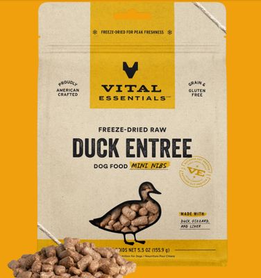 Dog Freeze-Dried Duck Entree Mini Nibs 5.5 Oz