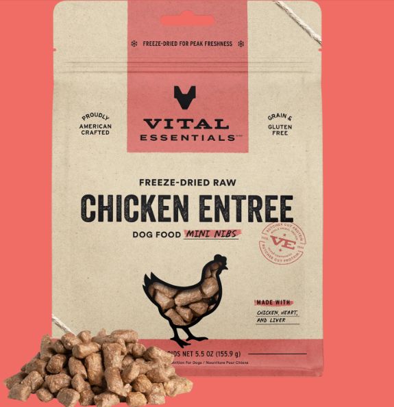Dog Freeze-Dried Chicken Entree  Mini Nibs 5.5 Oz