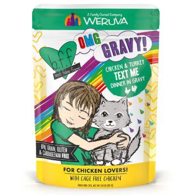 Weruva OMG Chicken &amp; Turkey Text Me Wet Cat Food Pouch 2.8 Oz
