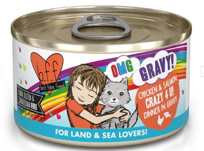 Weruva OMG Crazy 4 U Chicken &amp; Salmon Wet Cat Food 2.8 Oz