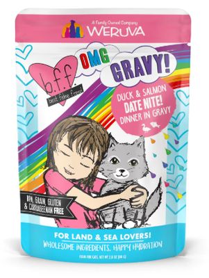 Weruva OMG Date Night! Duck &amp; Salmon Wet Cat Food Pouch 2.8 Oz