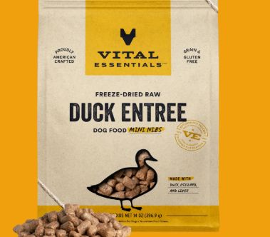 Dog Freeze Dried Duck Entrée Mini Nibs 14 Oz