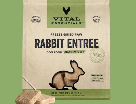 Dog Freeze Dried Rabbit Entree&#39; Patties 14 Oz