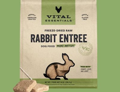 Dog Freeze Dried Rabbit Entree' Patties 14 Oz