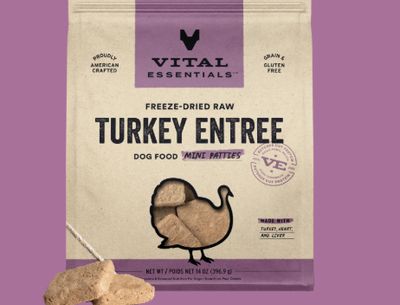 Dog Freeze Dried Turkey Entrée Mini Patties 14 Oz