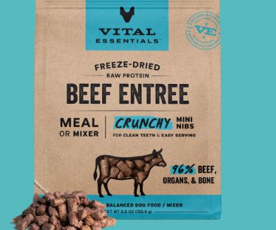 Dog Freeze-Dried  Beef Entree  Mini Nibs 5.5 Oz