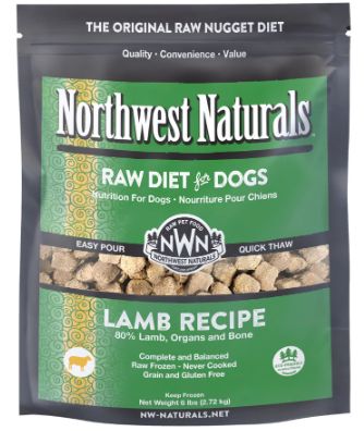 Northwest Naturals Frozen Raw Dog Food Lamb Nuggets, 6 Lb