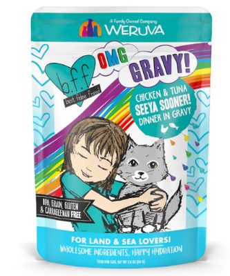 Weruva OMG Seeya Sooner! Chicken &amp; Tuna Wet Cat Food Pouch 2.8 Oz