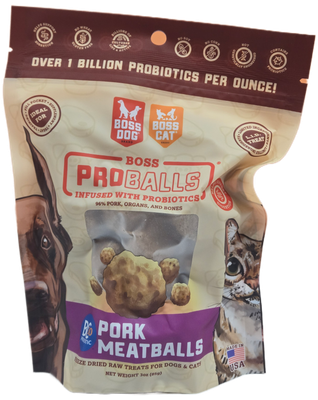 Boss Proballs Freeze Dried Raw Meatball Pork 3 Oz