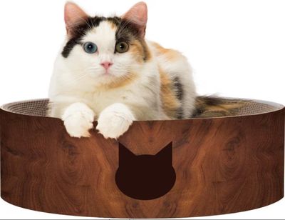Cozy Cat Scratcher Bowl- Dark Cherry