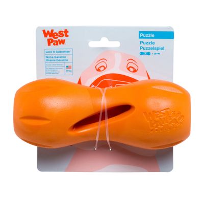 West Paw Zogoflex Qwizl Large 6.5  Dog Toy Tangerine