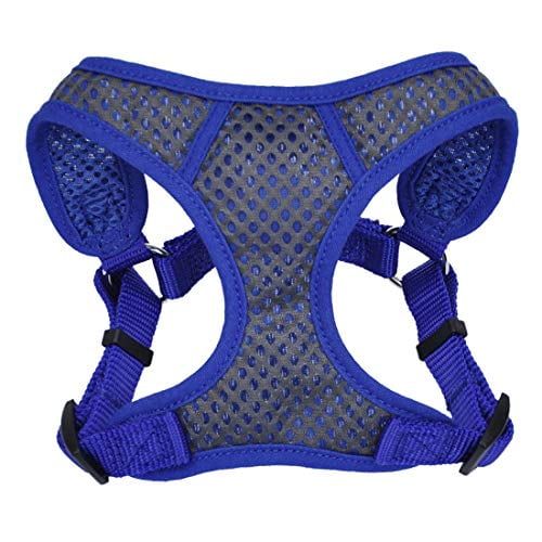 Coastal Pet Comfort Soft Sport Wrap Adjustable Dog Harness X-Small | Grey with Blue 5/8  by 16 -18  Girth (1-Pack)