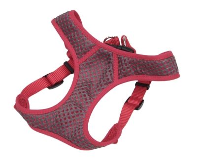 Coastal Pet Products Comfort Soft Sport Wrap 06485 GYRSML 5/8 Inch Nylon Adjustable Dog Harness, Small, 19 - 23 Inch Girth, Grey with Red
