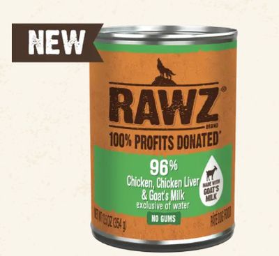 With Goat&#39;s Milk 96% Chicken &amp; Chicken Liver Dog Food 12.5 Oz